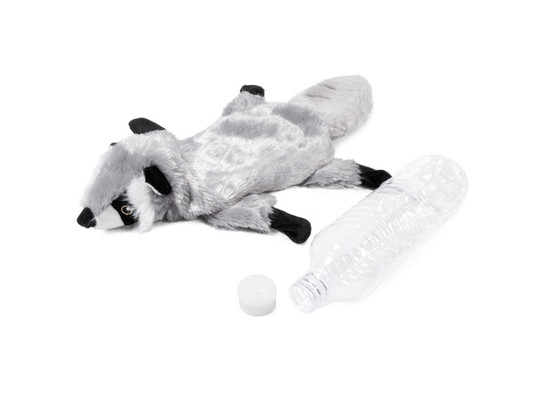 Игрушка д/с GiGwi CATCH & FETCH Шкурка енота с бутылкой-пищалкой 51см