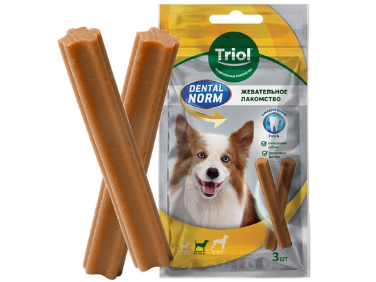 Лакомство д/собак Триол DENTAL NORM Палочки жевательные,75г (3шт.уп.)