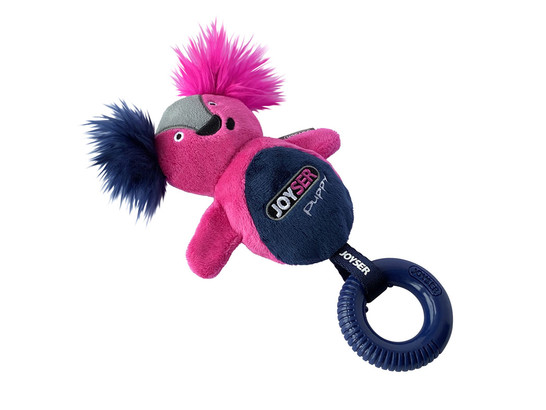 Игрушка д/с Триол JOYSER Puppy Белка с резинов. кольцом и пищалкой S/M розовая, 21см
