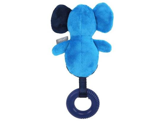 Игрушка д/с Триол JOYSER Puppy Слоник с резинов. кольцом и пищалкой S/M голубой, 21см