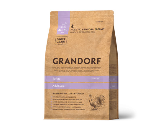 GRANDORF DOG MINI Turkey (индейка для собак мелких пород) 1.0кг