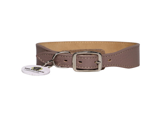 Ошейник 38-45см, из натуральной кожи с QR-адресником, Mr.Kranch