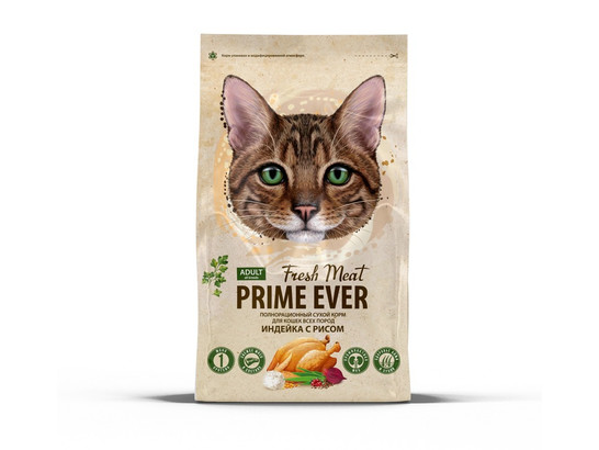 Prime Эвер Fresh Meat для кошек Индейка с рисом, 0.370кг