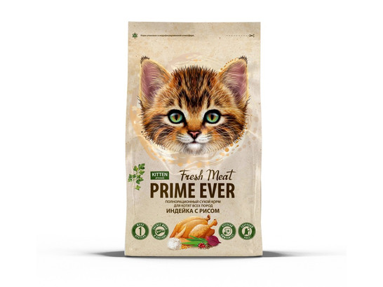 Prime Эвер Fresh Meat для котят Индейка с рисом, 0.370кг