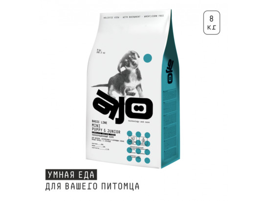 AJO для щенков малых пород, Курица-свинина, 8.0кг
