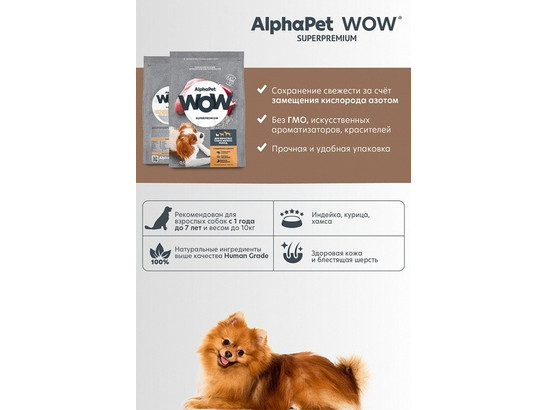 ALPHAPET WOW для собак мелких пород 0.5кг
