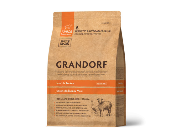GRANDORF DOG JUNIOR Lamb&Turkey (ягнёнок с индейкой для юниоров) 1.0кг