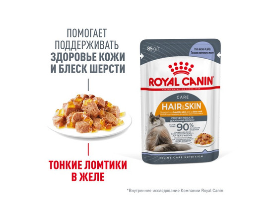 Royal Canin для кошек Hair&Skin Care, 0.085кг, пауч