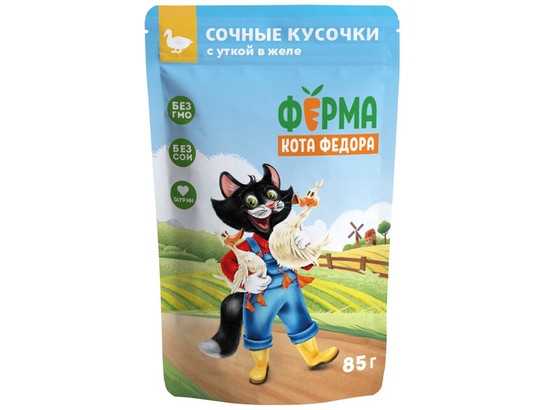 Мнямс д/к 85г Ферма кота Федора, кусочки в желе, пауч