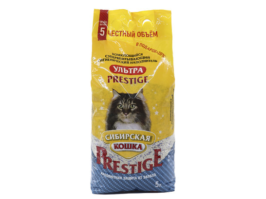 Наполнитель Сибир.Кошка 5л УЛЬТРА Престиж комкующийся,1 шт