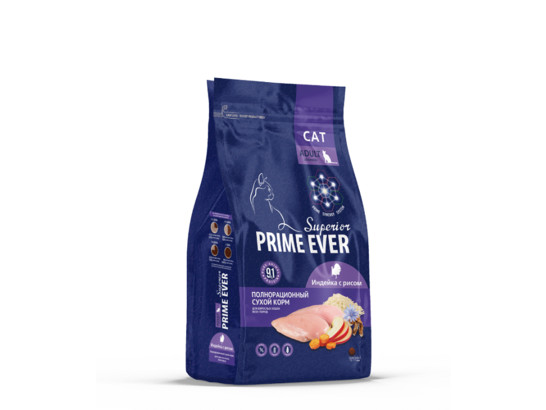 Prime Ever Superior для кошек Индейка с рисом, 0.4кг