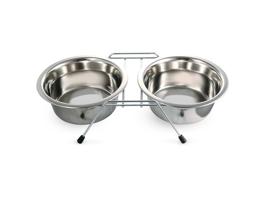 Миска метал. на подставке Триол Water&Food, 2*0.4л
