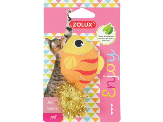 Игрушка д/к ZOLUX с кошачьей мятой Загадочная рыбка, 8.5 см