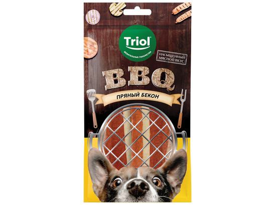 Лакомство д/собак Триол BBQ Пряный бекон, 66г