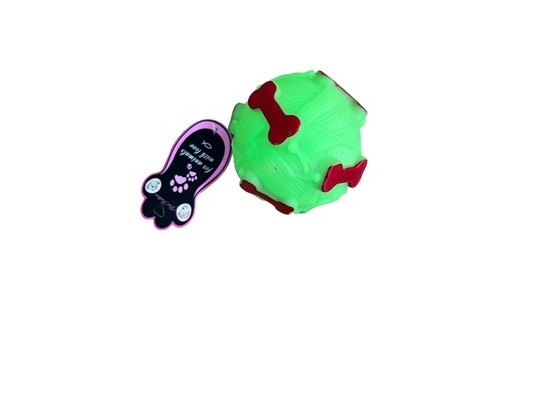 Игрушка д/с Мяч-кормушка Кость со звуком, 10 см