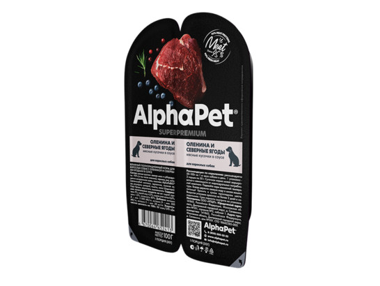 ALPHAPET для собак 0.1кг, оленина/север.ягоды ламистер