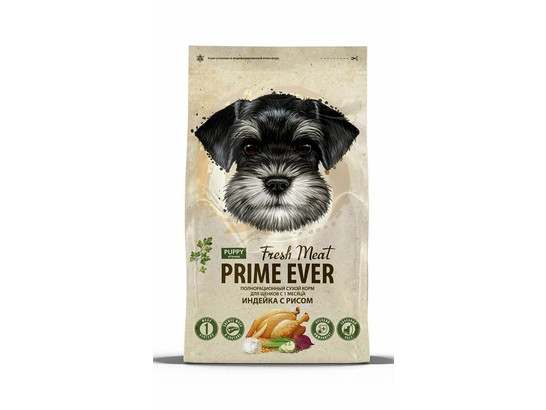 Prime Эвер Fresh Meat для щенков с 1 мес., Индейка с рисом, 0.9кг
