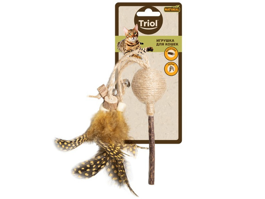 Игрушка д/кошек Триол NATURAL Леденец на палочке d4*27см, мататаби