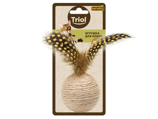 Игрушка д/к Триол NATURAL Шар с перьями d50*10см