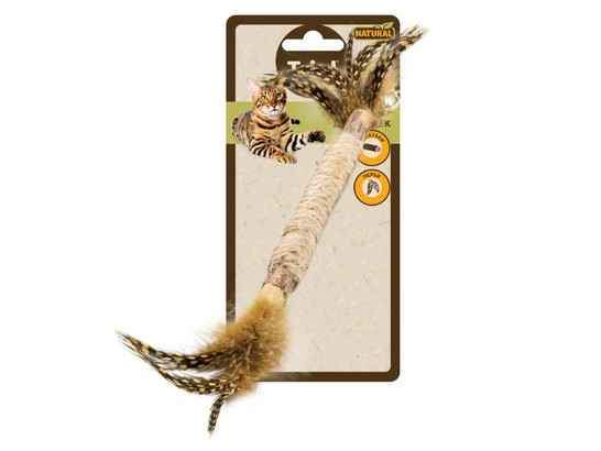 Игрушка д/к Триол NATURAL Палочка с перьями 12*26см, мататаби