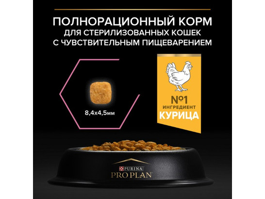 Pro Plan для кошек кастрир. и стерил. Sterilised Adult DelicateDigest, 0.4кг