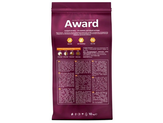 AWARD Urinary для кошек Уринари/профилактика МКБ, курица, клюква, цикорий и рыбий жир, 10.0кг