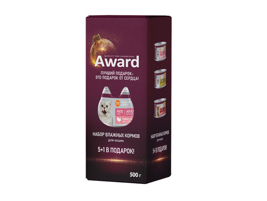 AWARD для кошек паштет Набор 5+1, конс. 