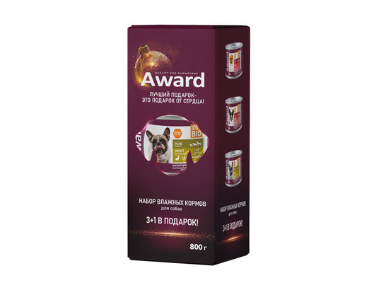 AWARD для собак паштет Набор 3+1, конс. 