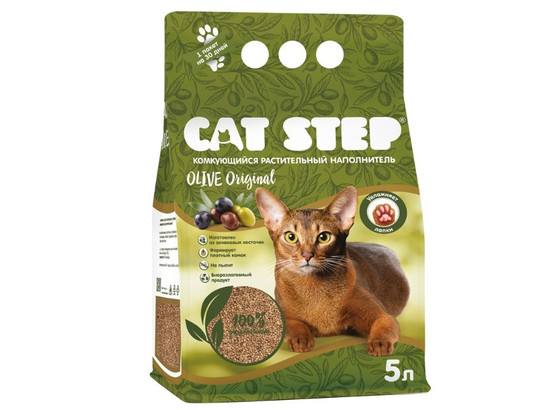 Наполнитель Кэт Степ 5л Olive Original, растительный комкующийся