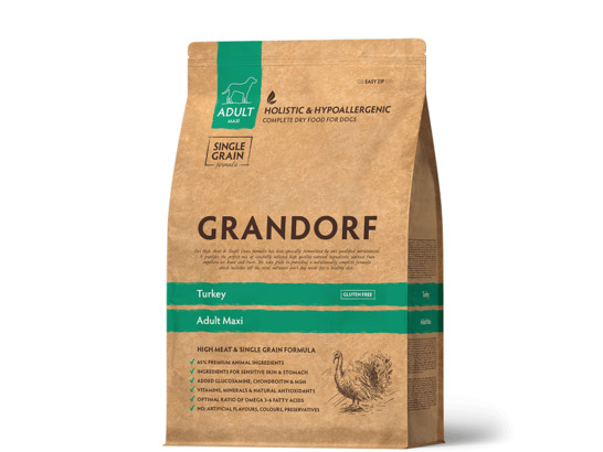 GRANDORF DOG MAXI Turkey (индейка для собак крупных пород) 3.0кг