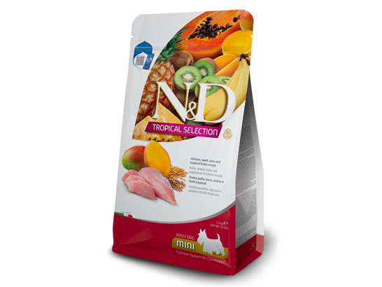 Фармина ND TROPICAL низкозерновой д/с мелких пород 1,5кг Курица и Тропические фрукты
