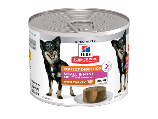 Hill's для собак Science Plan Small&Mini Perfect Digestion Adult, индейка-мусс 0.2кг конс
