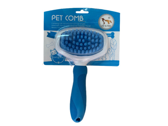 Пуходерка Pet comb 7*9см, пластик, силикон.шипы, р-р М