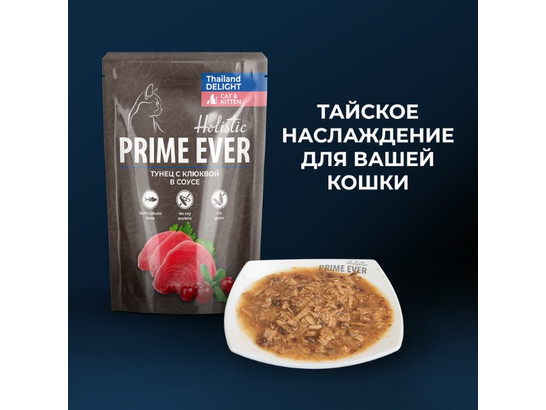 Prime Ever Holistic для кошек, 0,085кг пауч