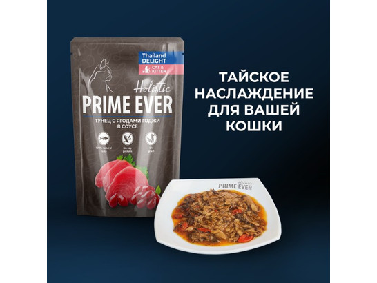 Prime Ever Holistic для кошек, 0,085кг пауч