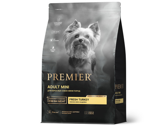 Premier Dog Turkey ADULT Mini (Свежее мясо индейки для собак мелких пород) 1.0кг
