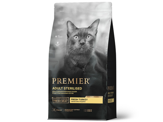 Premier Cat Turkey STERILISED (Свежее мясо индейки для кошек) 0.4кг