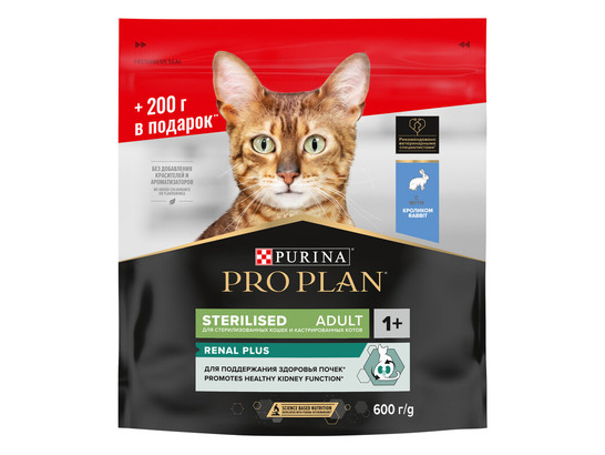 Pro Plan для кошек кастрир. и стерил. Sterilised Adult, 0.4кг + 0.2кг