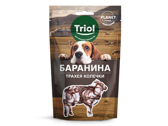 Лакомство д/собак Триол Planet Food Трахея баранья в колечках, 25г