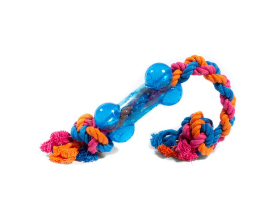 Игрушка д/с GiGwi Catch & Fetch Косточка на веревке резиновая малая, 26см