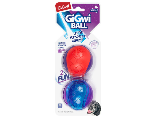 Игрушка д/с GiGwi BALL Два мяча с пищалкой, 6см
