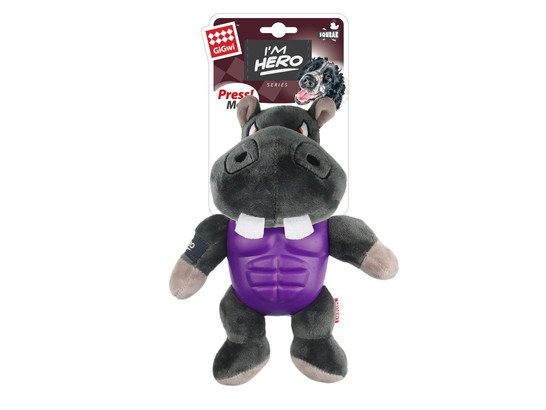 Игрушка д/с GiGwi I'm HERO Бегемот в резиновой броне, 20см