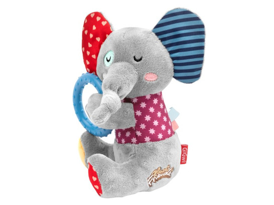 Игрушка д/с GiGwi Plush Friendz Слон с кольцом, 17 см