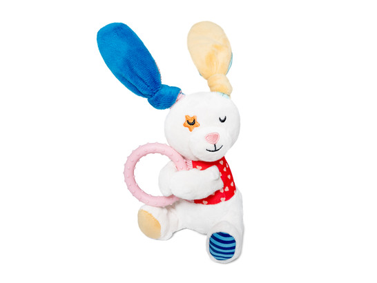 Игрушка д/с GiGwi Plush Friendz Заяц с кольцом, 17 см