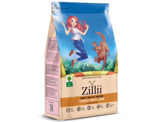 ZILLII Adult Dog для взрослых собак всех пород, Индейка с Ягнёнком, 0.8кг