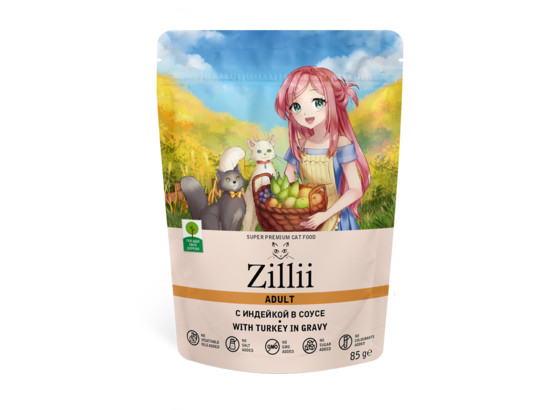 ZILLII Adult Cat для кошек, 0.085кг, пауч