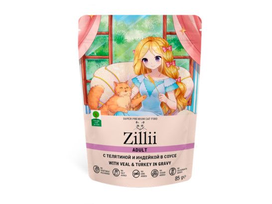 ZILLII Adult Cat для кошек, 0.085кг, пауч