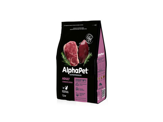 ALPHAPET для кошек взрослых 3.0кг, Говядина и печень