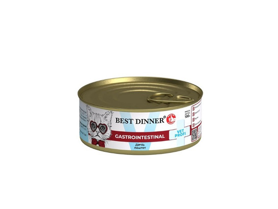 BEST DINNER для кошек Gastro Intestinal, Дичь, 0.1кг, конс.