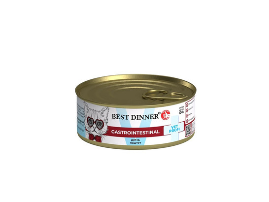 BEST DINNER для кошек Gastro Intestinal, Дичь, 0.1кг, конс.